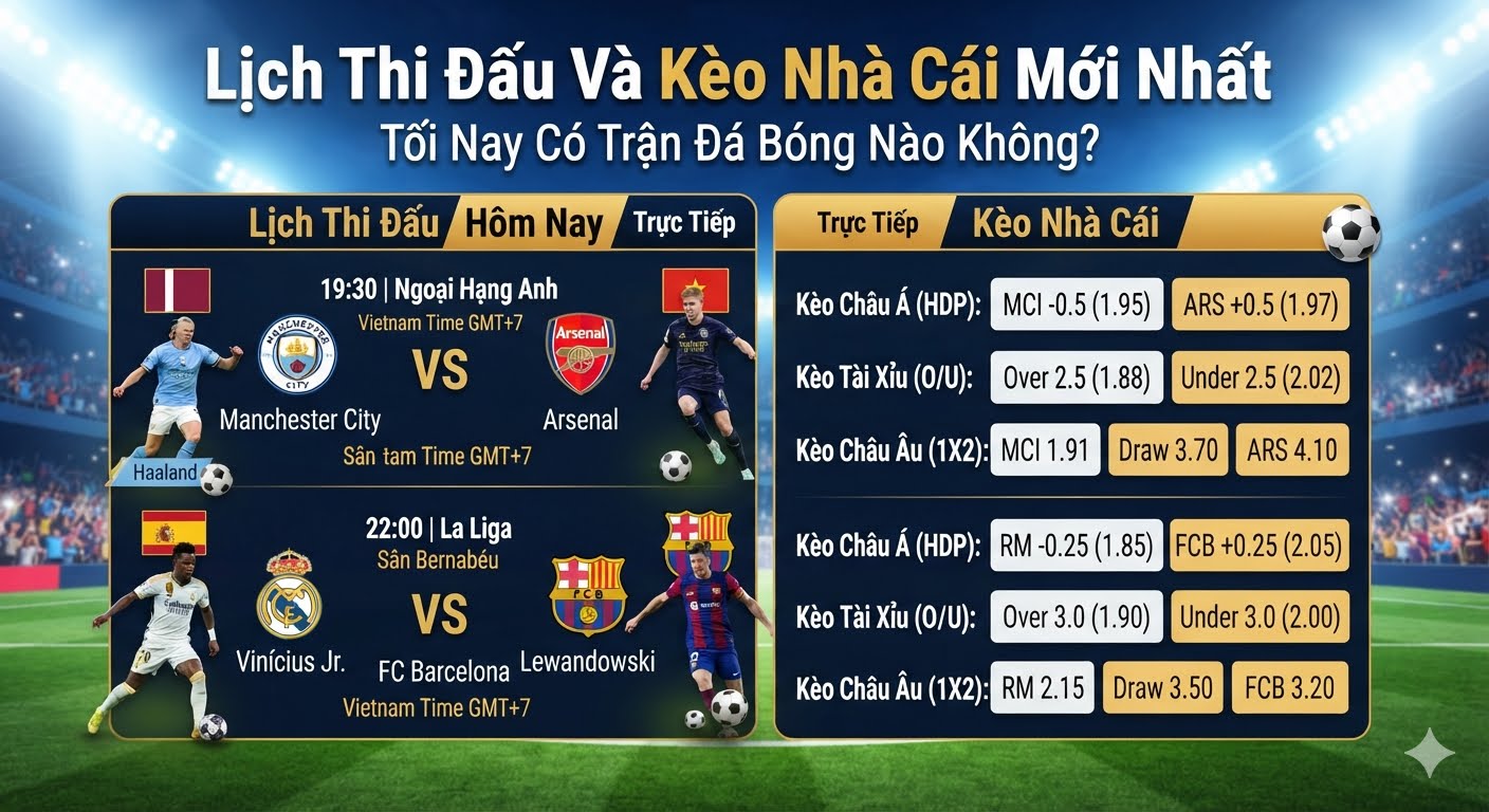 tối nay có trận đá bóng nào không