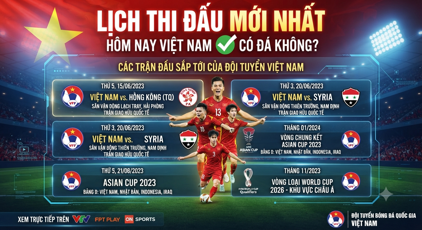 hôm nay việt nam có đá ko